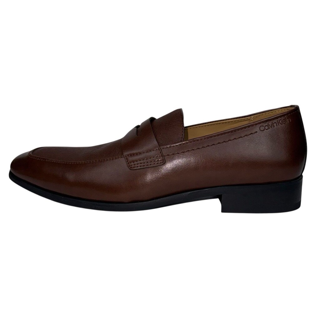 Calvin Klein Mens Size 10 Penny Loafers Dress Casual Shoes Brown Junberg New